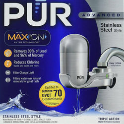 PUR Stainless Steel Style Faucet Mount & 1 Mineral Clear Filter